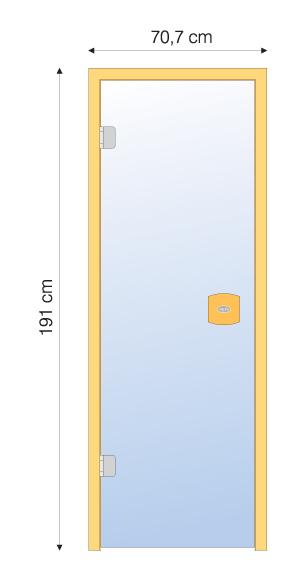 Sauna deur bronce houten dorpelloos kozijn  70,7x191cm
