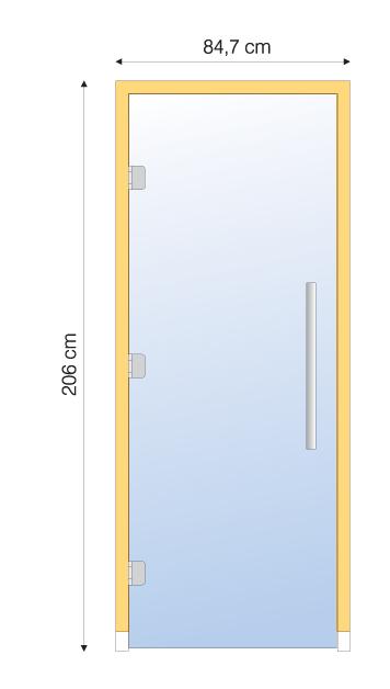 Sauna deur bronce houten dorpelloos kozijn 84,7x206cm